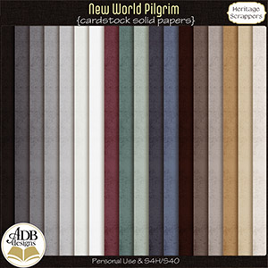 New World Pilgrim Solid Papers by ADB Designs