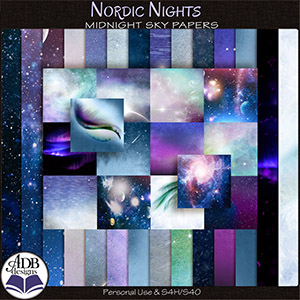 Nordic Nights Midnight Sky Papers by ADB Designs