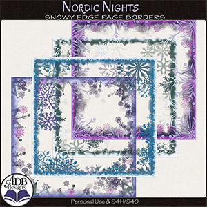 Nordic Nights Snowy Edge Page Borders by ADB Designs