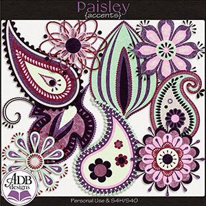 Paisley Glittered Accents by ADB Designs