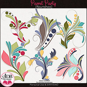 Parrot Party Flourishes by ADB Designs