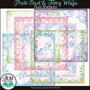 Pixie Dust & Fairy Wings Page Borders by ADB Designs