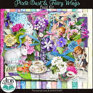 Pixie Dust & Fairy Wings Page Kit by ADB Designs