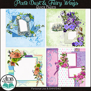 Pixie Dust & Fairy Wings Quick Pages by ADB Designs