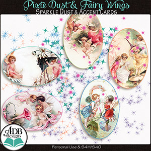 Pixie Dust & Fairy Wings Sparkle Dust Scatters & Accent Cards by ADB Designs