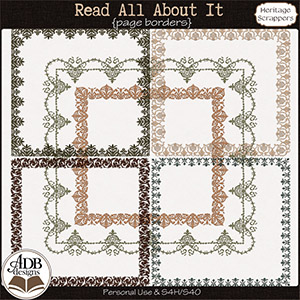 Read All About It Page Borders by ADB Designs