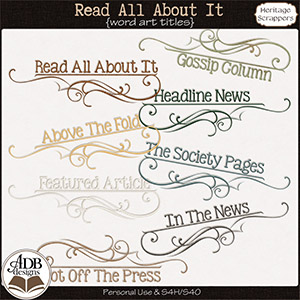 Read All About It Word Art and Brushes by ADB Designs