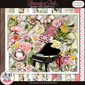 Rhapsody in Pink Add-On Page Kit by ADB Designs