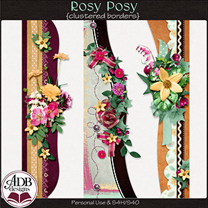 Rosy Posy Cluster Borders by ADB Designs