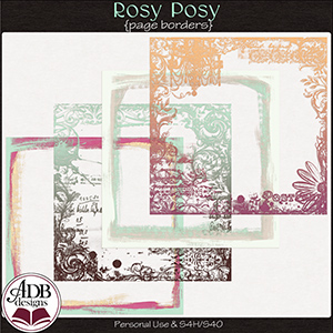 Rosy Posy Page Borders by ADB Designs