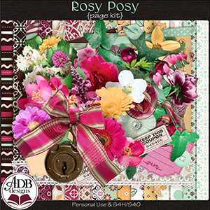 Rosy Posy Page Kit by ADB Designs