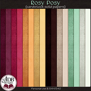 Rosy Posy Solid Papers by ADB Designs