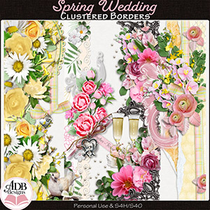 Spring Wedding Cluster Borders by ADB Designs