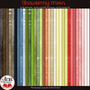 Strawberry Moon Solid Papers by ADB Designs