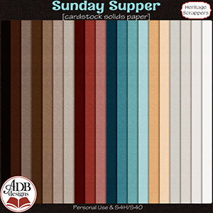 Sunday Supper Cardstock Solid Papers by ADB Designs