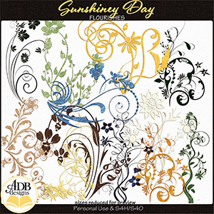 Sunshiney Day Flourishes by ADB Designs