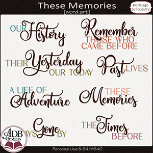 These Memories Word Art Titles by ADB Designs