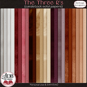 The Three Rs Cardstock Solids by ADB Designs