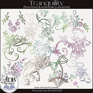 Tranquility Flourishes & Embroidery Accents by ADB Designs