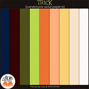 Trick and Treat "Trick" Solid Papers by ADB Designs