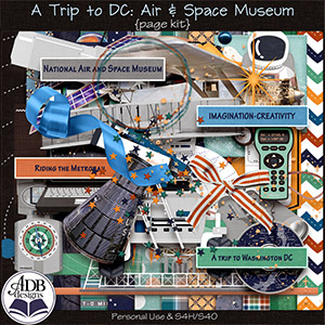 A Trip to DC - Air & Space Museum Page Kit by ADB Designs