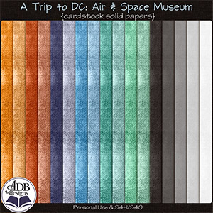 A Trip to DC - Air & Space Museum Solid Papers by ADB Designs