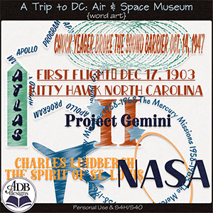 A Trip to DC - Air & Space Museum Word Art by ADB Designs