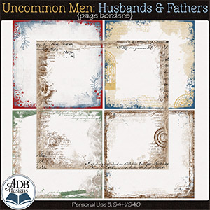 Uncommon Men: Husbands & Fathers Page Borders by ADB Designs