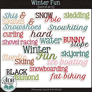 Winter Fun Word Art by ADB Designs