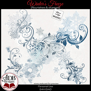 Winter's Freeze Flourishes & Stamps by ADB Designs