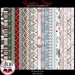 Winter's Freeze Patterned Papers by ADB Designs