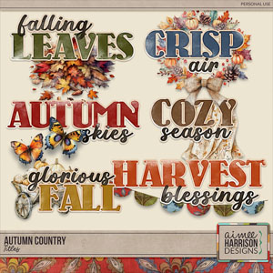 Autumn Country Titles by Aimee Harrison