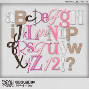 Chocolate Box Alphabet Sets by Aimee Harrison