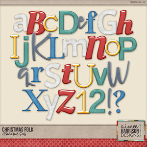 Christmas Folk Alphabet Sets by Aimee Harrison