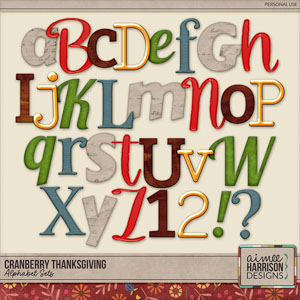 Cranberry Thanksgiving Alphabet Sets by Aimee Harrison