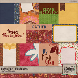 Cranberry Thanksgiving Journal Cards by Aimee Harrison