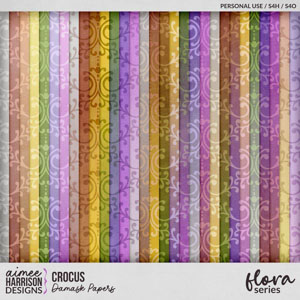 Crocus Damask Papers by Aimee Harrison