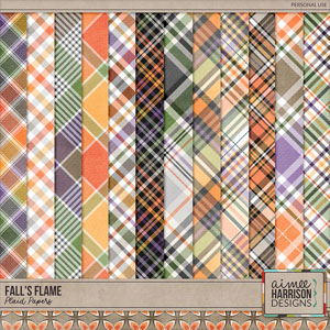 Fall's Flame Plaid Papers by Aimee Harrison