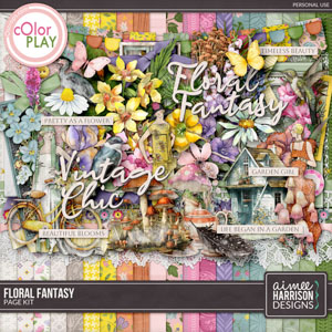 Floral Fantasy Page Kit by Aimee Harrison