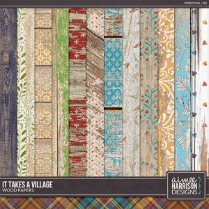 It Takes a Village Wood Papers by Aimee Harrison