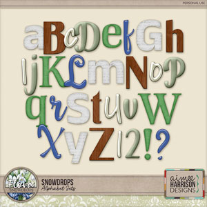 Snowdrops Alphabet Sets by Aimee Harrison