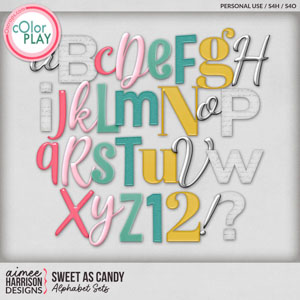 Sweet as Candy Alphabet Sets by Aimee Harrison