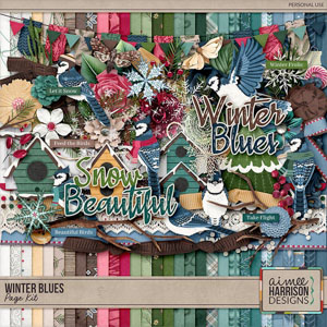 Winter Blues Page Kit by Aimee Harrison