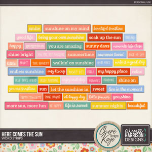 Here Comes the Sun Word Strips by Aimee Harrison and Chere Kaye Designs