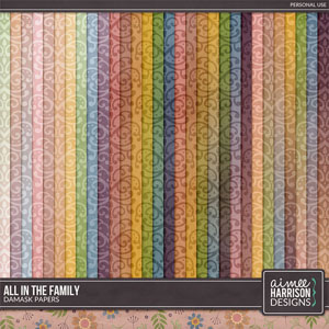 All In the Family Damask Papers by Aimee Harrison