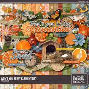 Won't You Be My Clementine? Page Kit by Aimee Harrison