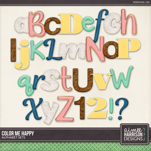 Color Me Happy Alphabet Sets by Aimee Harrison
