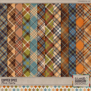 Copper Spice Plaid Papers by Aimee Harrison