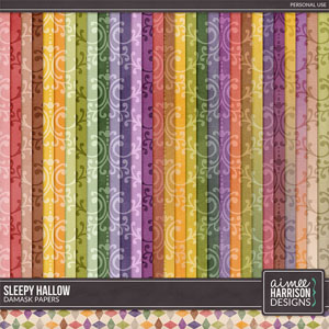 Sleepy Hallow Damask Papers by Aimee Harrison