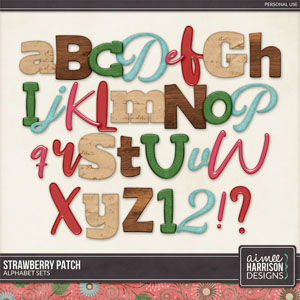 Strawberry Patch Alphabet Sets by Aimee Harrison